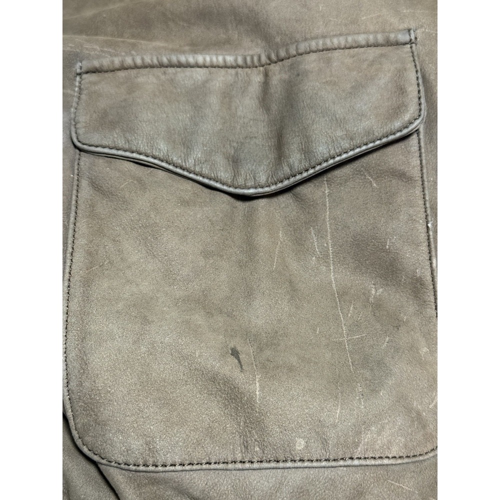 G-III Dark Brown Leather Bomber Jacket Suede-like SZ Medium Aviator - Picture 8 of 10